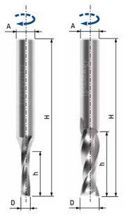 Спиральная фреза Freud SCH2UFN244R D10 h42 H100 A10 Z2