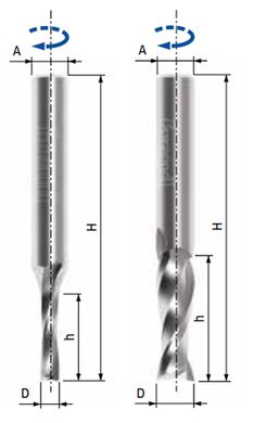 Спиральная фреза Freud SCH2UFN260R D12 h42 H90 A12 Z2